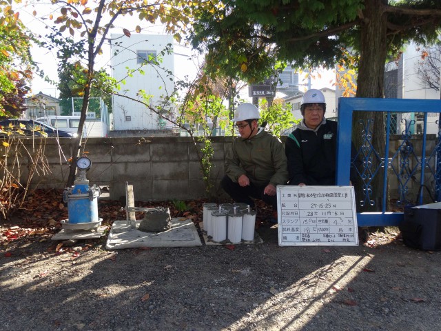 長野県松本市の聖十字認定こども園のコンクリートの検査
