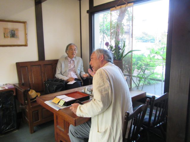 松本市での古材文化の会で、藤森照信先生と川上恵一2