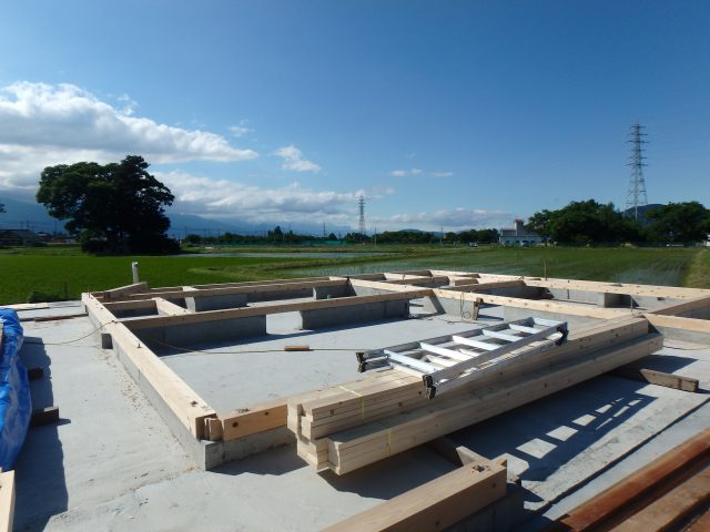 長野県安曇野市のS邸住宅新築工事の建て方