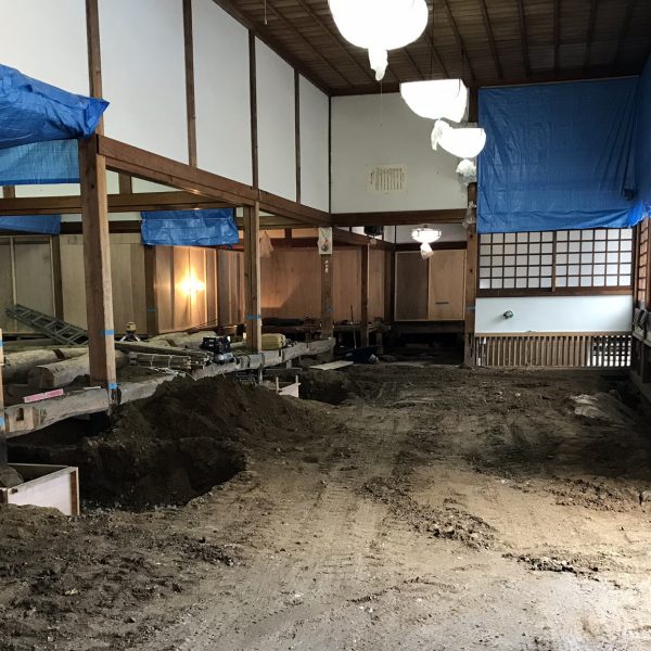 長野県 西福寺本堂　基礎工事が間もなく終了